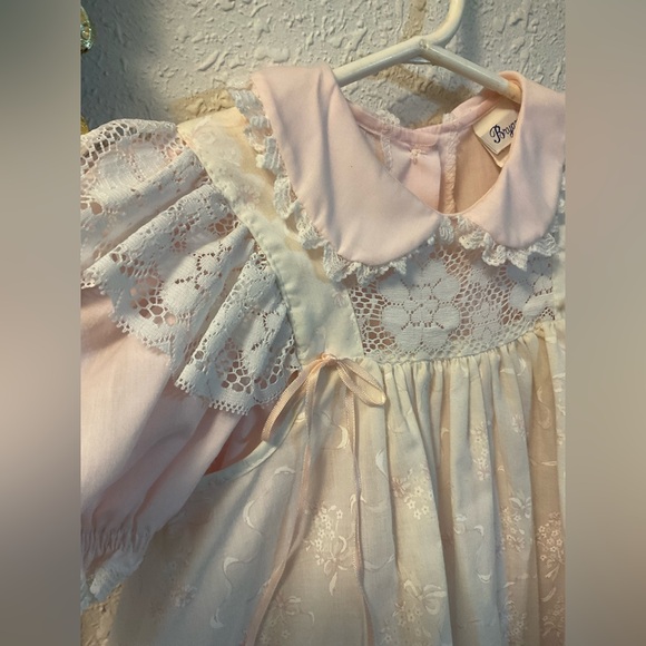 Vintage Baby dress gorgeous pastel lace size T4 - Picture 3 of 7